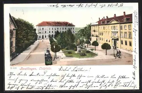 AK Reutlingen, Strassenbahn am Listplatz