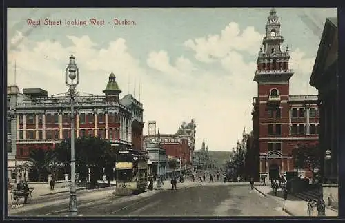 AK Durban, Tramway on West Street, looking West