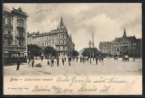 AK Brno, Lazanského nàmesti, Strassenbahn