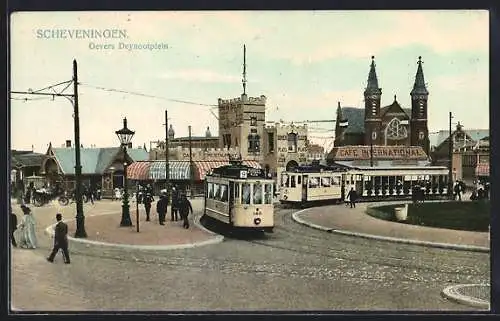 AK Scheveningen, Gevers Deynootplein, Cafe International, Strassenbahn