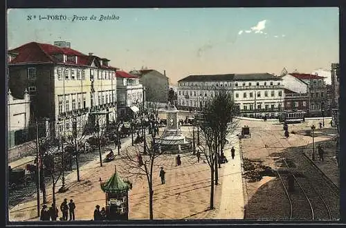 AK Porto, Praca da Batalha, Strassenbahn