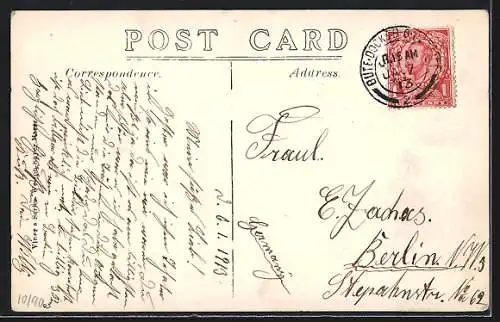 AK Cardiff, St. Mary Street, Daily News / South Wales Echo Building, Strassenbahn