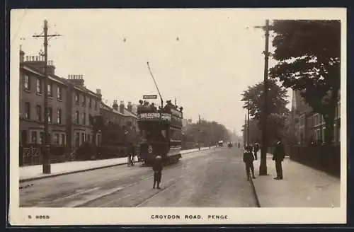 AK Penge, Croydon Road, Strassenbahn