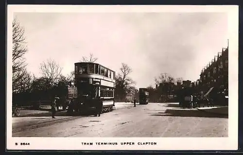 AK Upper Clapton, Tram Terminus, Strassenbahn