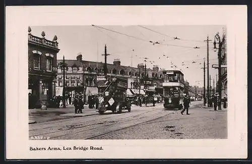 AK Bakers Arms, Lea Bridge Road, Strassenbahn