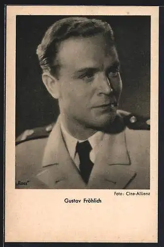 AK Schauspieler Gustav Fröhlich in Uniform