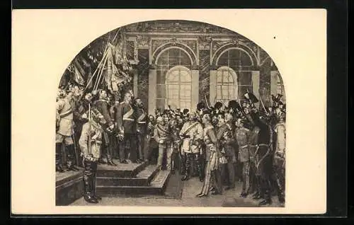 Künstler-AK A. von Werner: Kaiserproklamation zu Versailles, 1871
