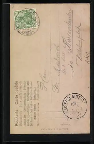 Künstler-AK Fr. v. Schiller im Tode, 100 jähriger Todestag 1905