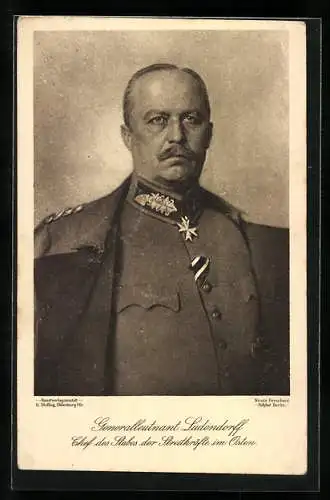 AK Generalleutnant Erich Ludendorff, Chef des Stabes der Streitkräfte im Osten