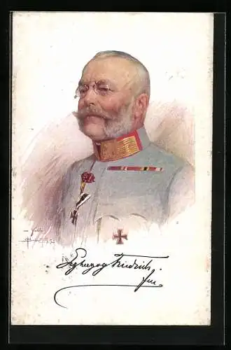 Künstler-AK Erzherzog Friedrich in Uniform