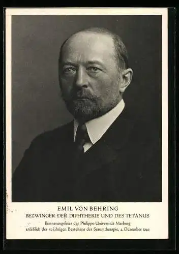 AK Emil Behring, Bezwinger der Diphterie und des Tetanus