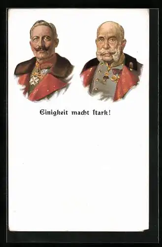 AK Kaiser Franz Josef I. von Österreich und Kaiser Wilhelm II.