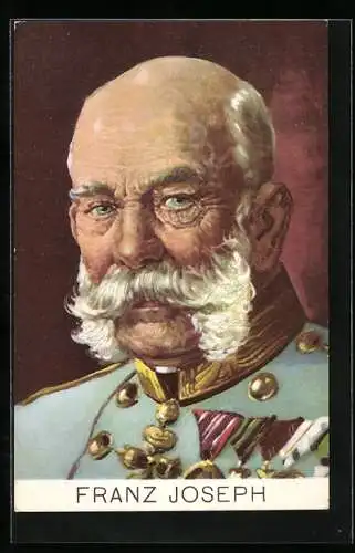 Künstler-AK Portrait von Kaiser Franz Josef I. von Österreich in Uniform