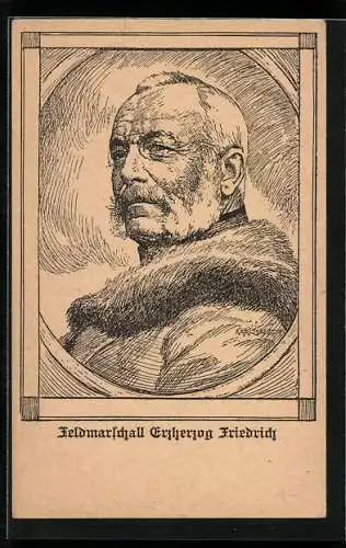 Künstler-AK Karl Bauer, Portrait Feldmarschall Erzherzog Friedrich