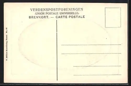 Präge-AK Svendborg, Strandparti ved Troense, Passepartout