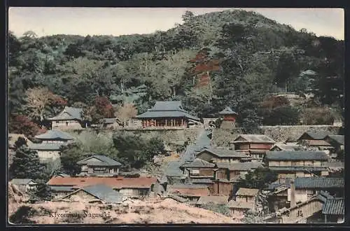 AK Nagasaki, Kiyomizu, Ortsansicht aus der Vogelschau