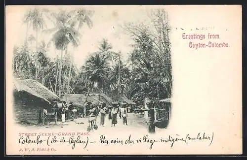 AK Ceylon-Colombo, Street Scene-Grand Pass