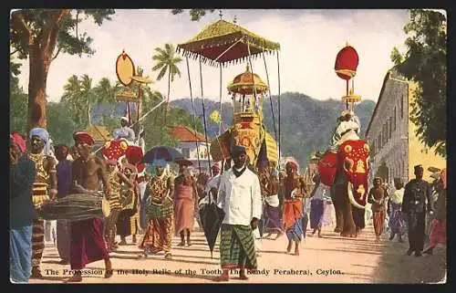 AK Kandy, Perahera, The Procession of the Holy Relic of the Tooth, Buddistische Prozession