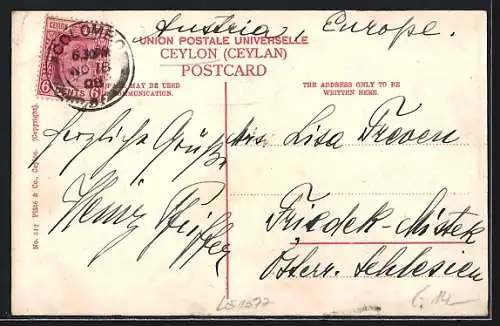 AK Colombo, Street Scene, Pettah, Rikschas, Ochsengespann