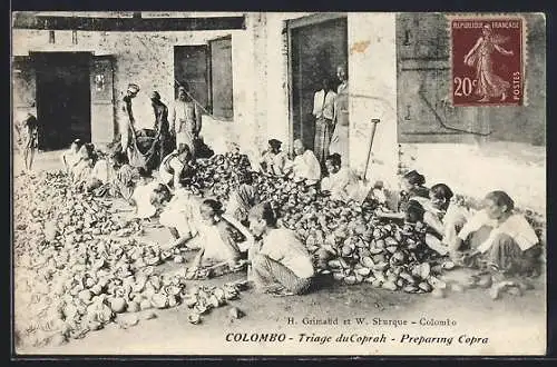 AK Colombo, Triage du Coprah, Preparing Copra