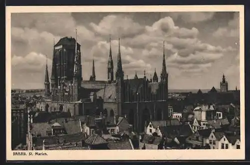 AK Danzig, Blick auf St. Marien