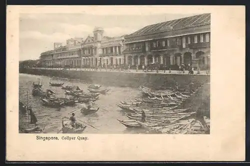 AK Singapur, Collyer Quay mit Fischerbooten