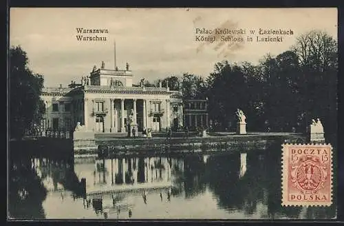 AK Warschau-Warszawa, Königl. Schloss in Lazienki, Palac Krolewski w Lazienkach