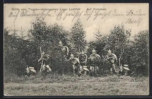 AK Lager Lechfeld, Truppen-Uebungsplatz, Soldaten auf Vorposten