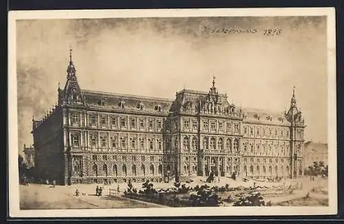 Künstler-AK Wien, Justizpalais 1878