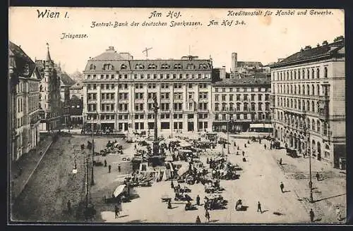 AK Wien, Zentral-Bank der deutschen Sparkassen, Am Hof 3-4, Kreditanstalt für Handel und Gewerbe, Irisgasse