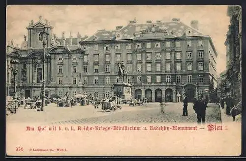 AK Wien, Am Hof mit k. u. k. Reichs-Kriegs-Ministerium und Radetzky-Monument