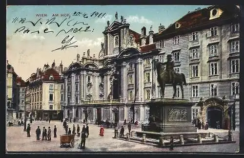 AK Wien, Am Hof, Marktplatz mit Statue