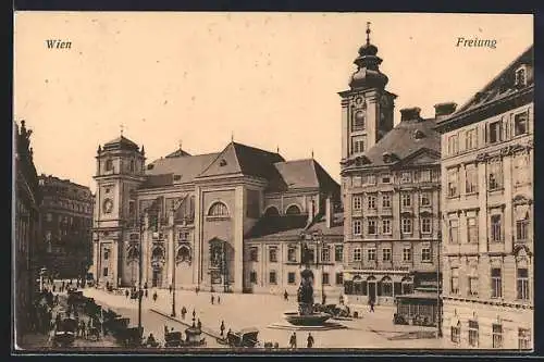 AK Wien, Schottenkirche mit Freiung