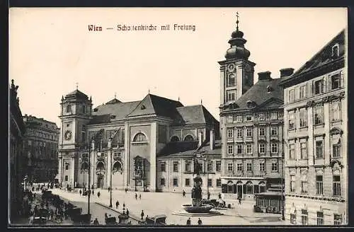 AK Wien, Schottenkirche mit Freiung