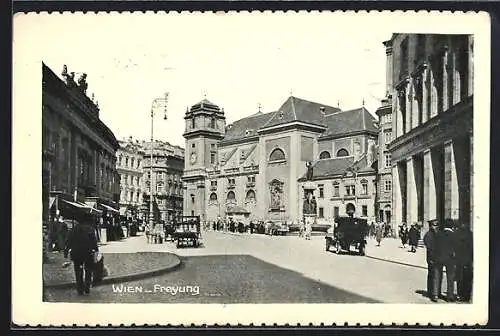 AK Wien, Freyung mit Brunnen von Schwanthaler