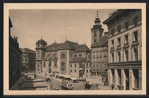 AK Wien, Freyung mit Schottenkirche und Österreichischer Kreditanstalt