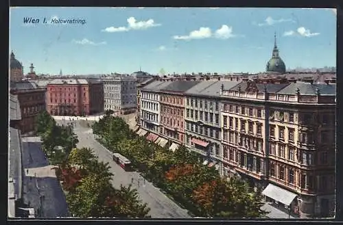 AK Wien, Kolowratring mit Strassenbahn