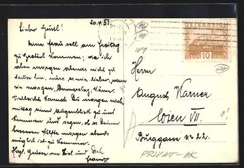 AK Wien, Michaelerkirche mit Strassenpartie