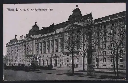 AK Wien, K. u. K. Kriegsministerium mit Reiterstatue