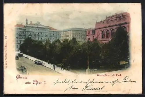 AK Wien, Börseplatz mit Park