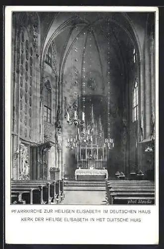 AK Wien I, Innenansicht der Pfarrkirche zur Heiligen Elisabeth im Deutschen Haus