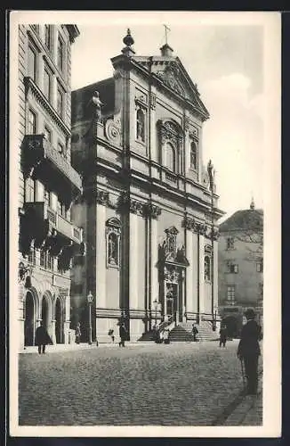 AK Wien, Dominikanerkirche mit Geschäft Meissner & Co.