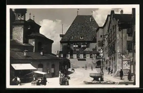 Foto-AK A. Stockhammer: Hall, Rathaus