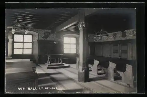 Foto-AK A. Stockhammer: Hall i. T., Rathaus Innenansicht