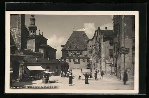 AK Hall, Blick auf den Marktplatz mit Kirche