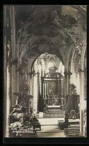 Foto-AK A. Stockhammer: Hall i. T., Altar der Pfarrkirche