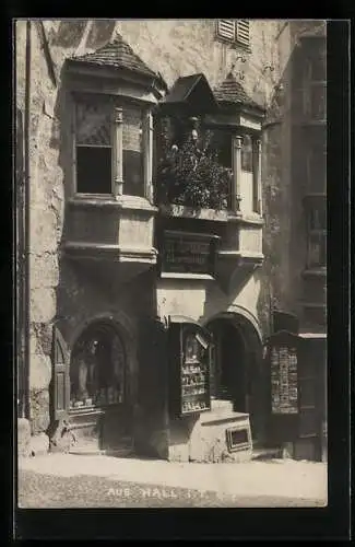 Foto-AK A. Stockhammer: Hall /Tirol, Geschäft Jos. Schweninger, Glasermeister