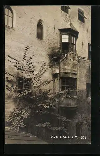 Foto-AK A. Stockhammer: Hall i. T., Häuserfassade