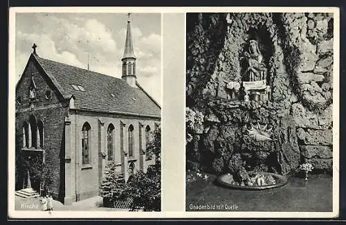 AK Heiligenbronn / Oberndorf, Kirche, Gnadenbild mit Quelle