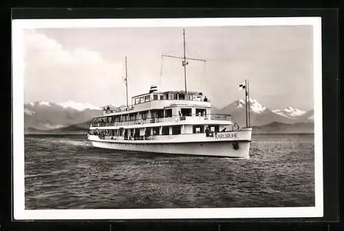 AK Bodensee-Motorschiff Karlsruhe in Fahrt